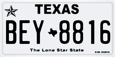 TX license plate BEY8816