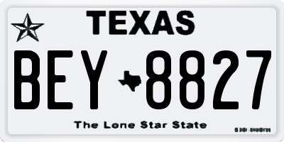 TX license plate BEY8827