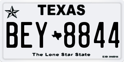 TX license plate BEY8844