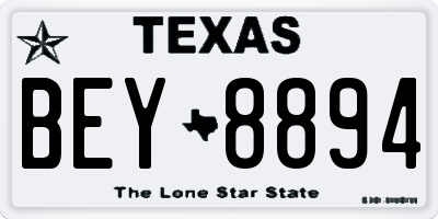 TX license plate BEY8894