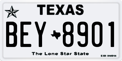 TX license plate BEY8901