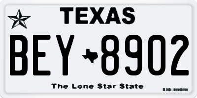 TX license plate BEY8902
