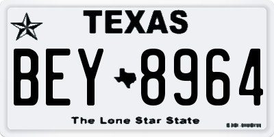 TX license plate BEY8964