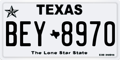 TX license plate BEY8970