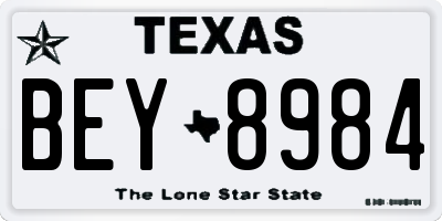 TX license plate BEY8984