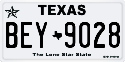 TX license plate BEY9028