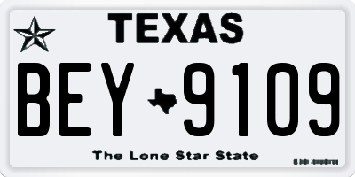 TX license plate BEY9109