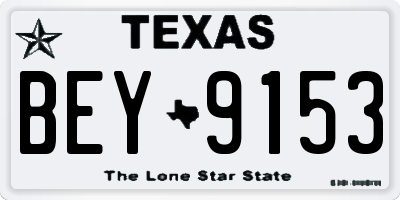 TX license plate BEY9153