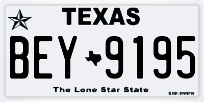 TX license plate BEY9195