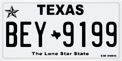 TX license plate BEY9199