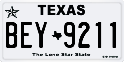 TX license plate BEY9211