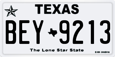 TX license plate BEY9213
