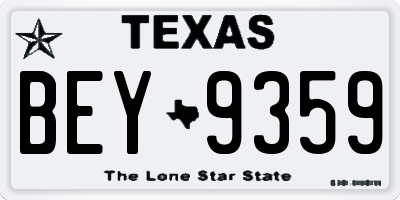 TX license plate BEY9359