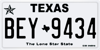 TX license plate BEY9434