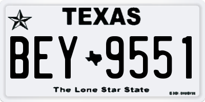 TX license plate BEY9551