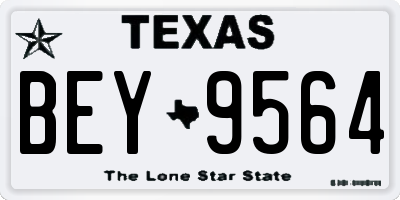 TX license plate BEY9564