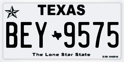 TX license plate BEY9575