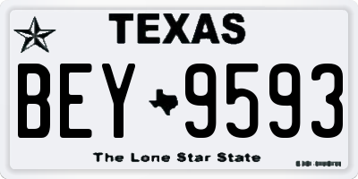 TX license plate BEY9593