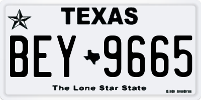 TX license plate BEY9665