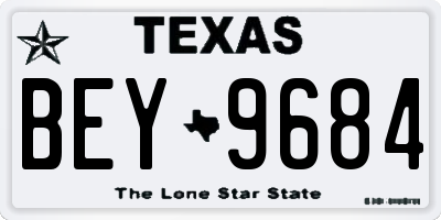 TX license plate BEY9684