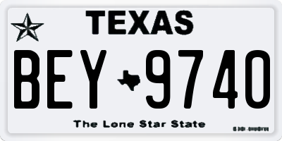 TX license plate BEY9740