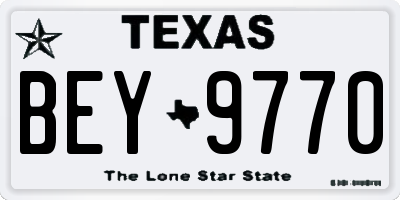 TX license plate BEY9770