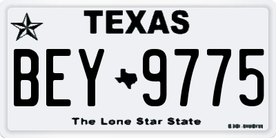 TX license plate BEY9775