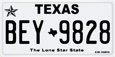 TX license plate BEY9828
