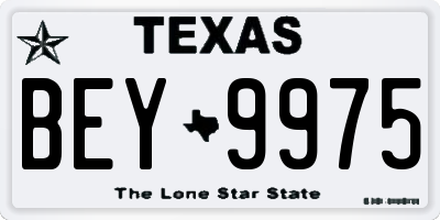 TX license plate BEY9975