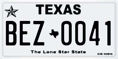 TX license plate BEZ0041