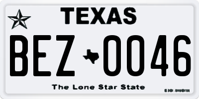 TX license plate BEZ0046