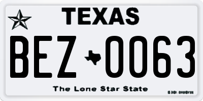 TX license plate BEZ0063