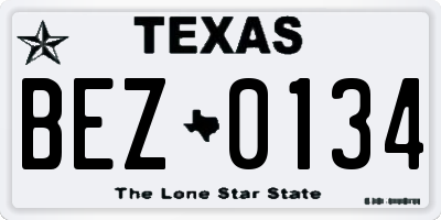 TX license plate BEZ0134