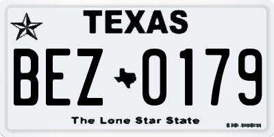 TX license plate BEZ0179