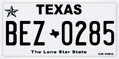 TX license plate BEZ0285