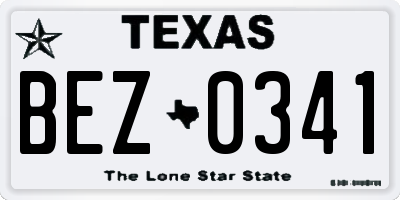TX license plate BEZ0341