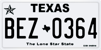 TX license plate BEZ0364