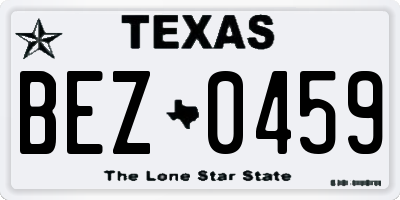 TX license plate BEZ0459