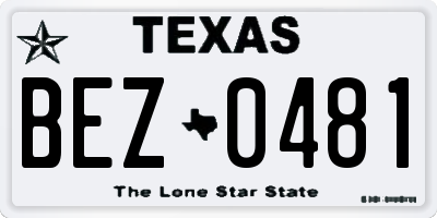 TX license plate BEZ0481