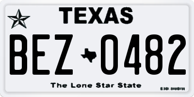 TX license plate BEZ0482