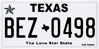 TX license plate BEZ0498