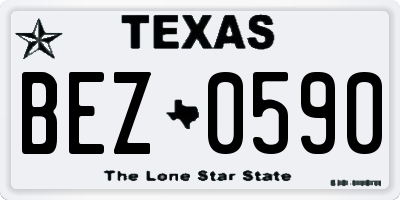 TX license plate BEZ0590