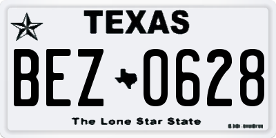 TX license plate BEZ0628