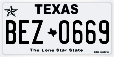 TX license plate BEZ0669