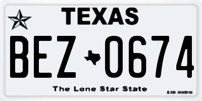 TX license plate BEZ0674