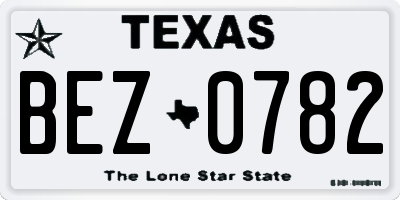 TX license plate BEZ0782