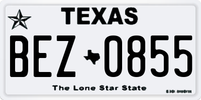TX license plate BEZ0855