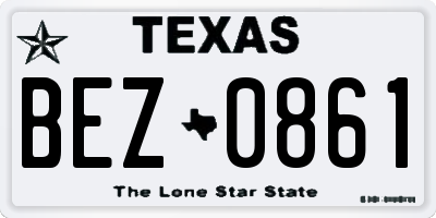 TX license plate BEZ0861