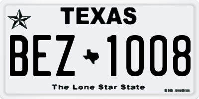 TX license plate BEZ1008