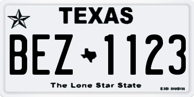 TX license plate BEZ1123